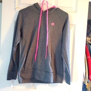 Adidas gray and pink hoodie